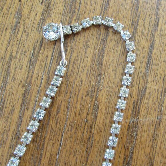 B David Signed Vintage Black/Clear Austrian Crystal Necklace/Clip On Earrings - Picture 7 of 16